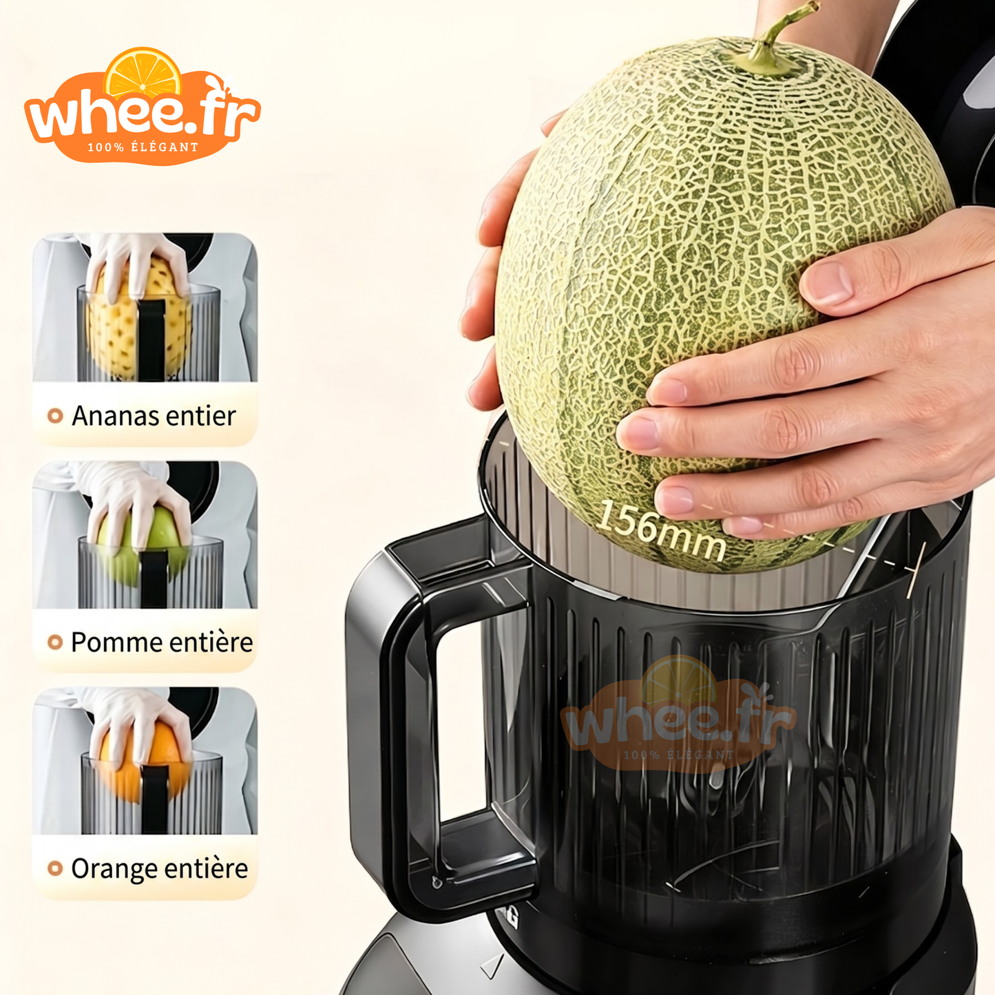 Extracteur de Jus à Froid Multifonction - Séparation Automatique et Goulotte Extra-Large