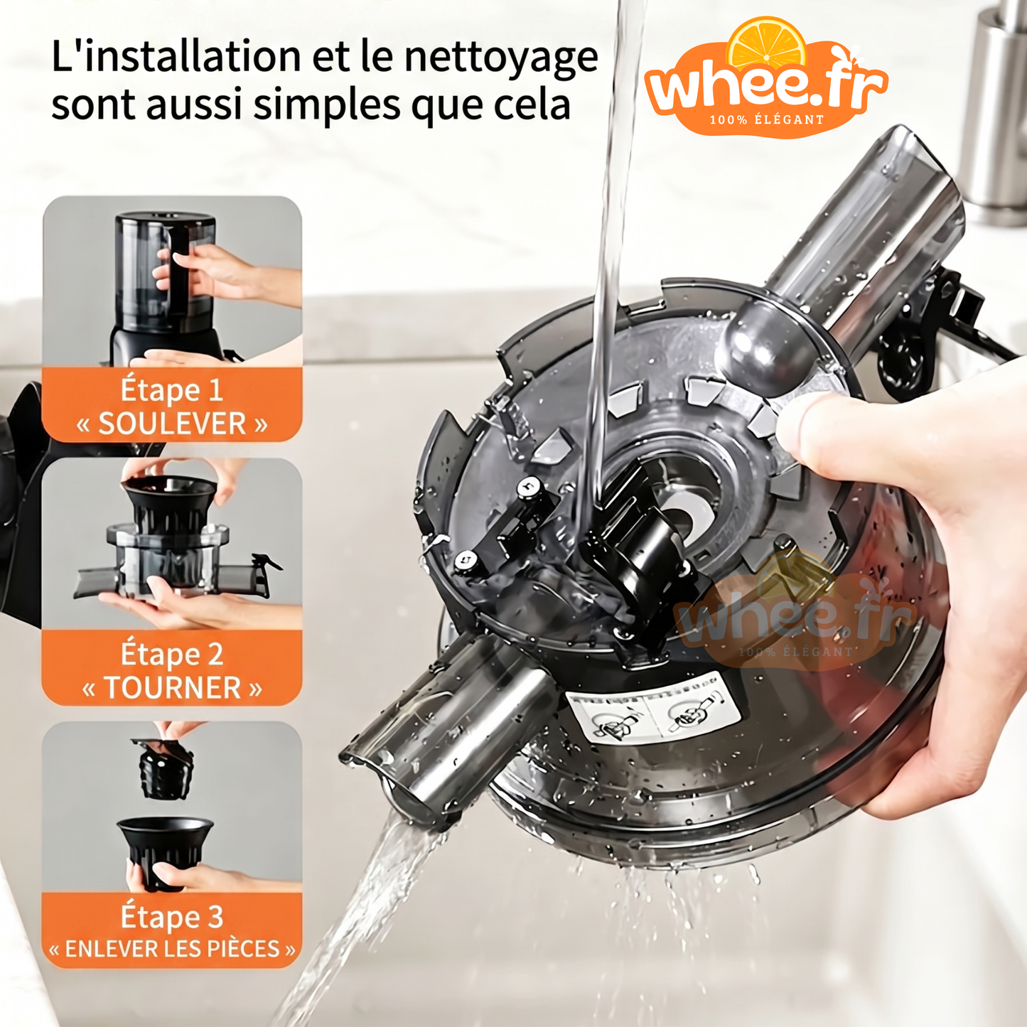 Extracteur de Jus à Froid Multifonction - Séparation Automatique et Goulotte Extra-Large